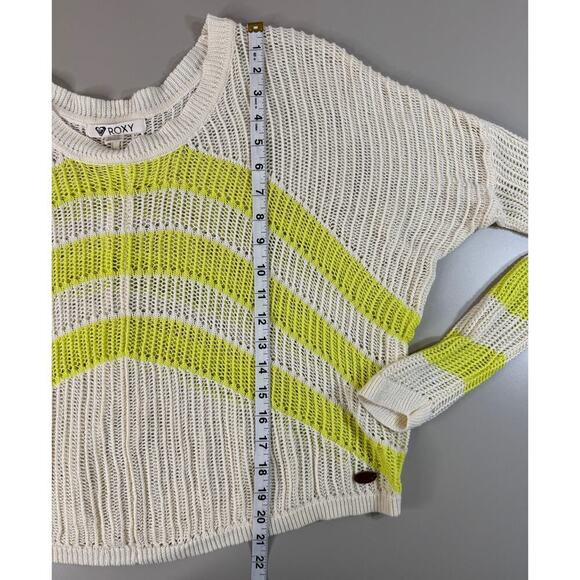 Roxy Cream and Yellow Crew Neck Sweater - Picture 10 of 15